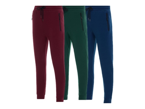 (3Pk) Men's Zip Pocket Fleece Joggers