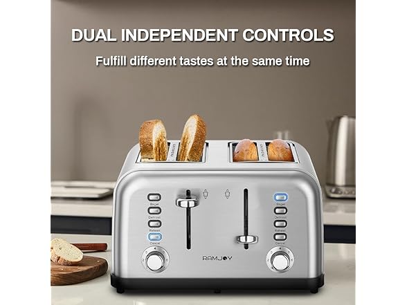 4 Slice Toaster with Dual Controls