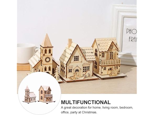 NUOBESTY 2pcs LED Light up Wooden Christ