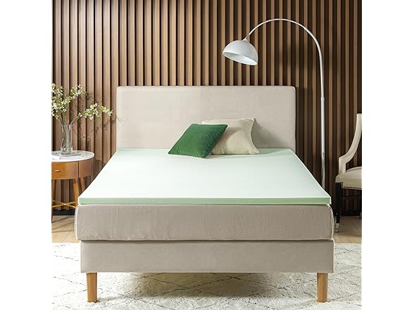 ZINUS 1.5" Green Tea Memory Foam Mattress Topper
