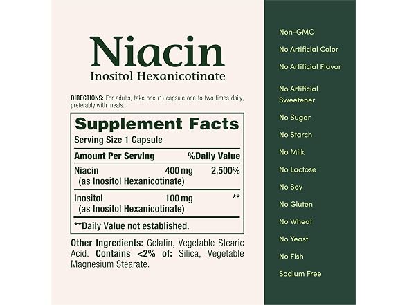 120CT Nature's Bounty Niacin 500mg Flush Free
