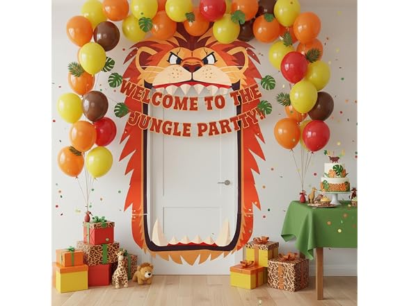 Bafei Lion Safari Party Door Banner Decor