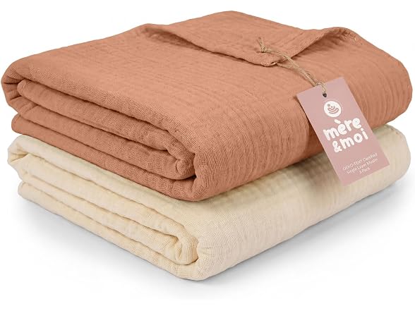 Mère & Moi: Muslin Baby Blanket – 2 Pack