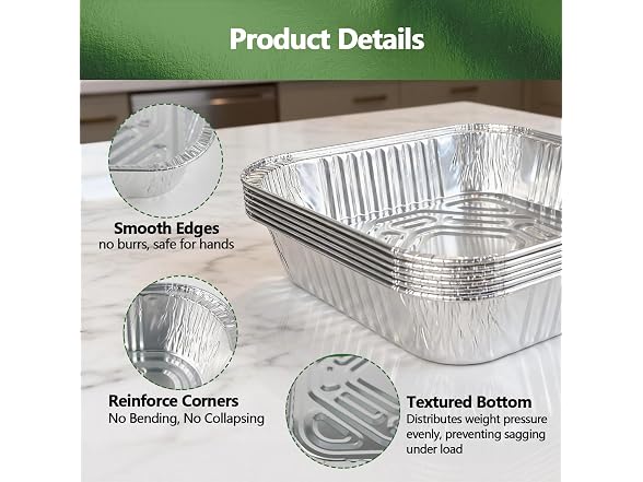 Demiwise Thickened 35 Pack Heavy Duty Aluminum Pans with Lids