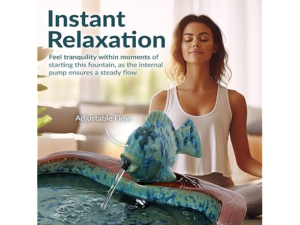 Sunnydaze Decor SSS-306 Glazed Ceramic Fish Water Foun