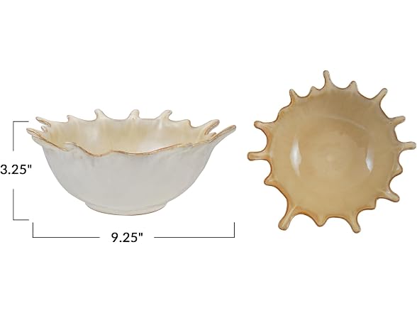 Creative Co-Op Stoneware Sunburst Artisan Bowl