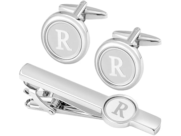 GWD Silver Initial Cufflinks (R)