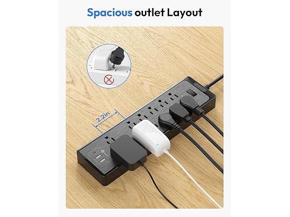 NTONPOWER Flat Plug Extension Cord