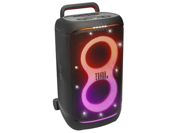 JBL PartyBox 520 - Portable Battery-Powered Party Speaker with AI Sound Boost, Up to 15 Hours of Play time, IPX4 Splash Proof, Multi-Speaker Connection by Auracast (Black) (Renewed) (Open Box)