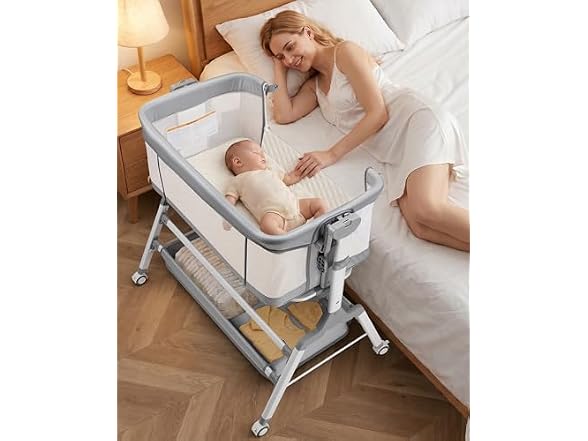 AOOTSMILE 3 in 1 Baby Bassinet Bedside Sleeper