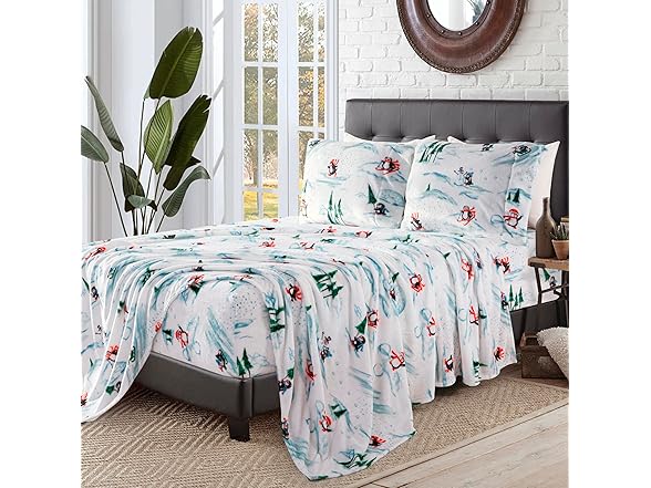 Elegant Comfort Velvet Plush Flannel Sheet Set Full