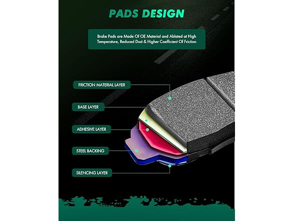 SCITOO D1222 D1212 Front Rear Ceramic Brake Pads