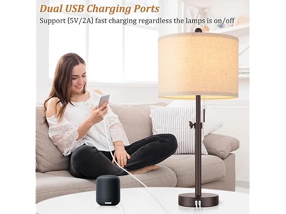 Kondras Modern Brown Table Lamps Set of 2