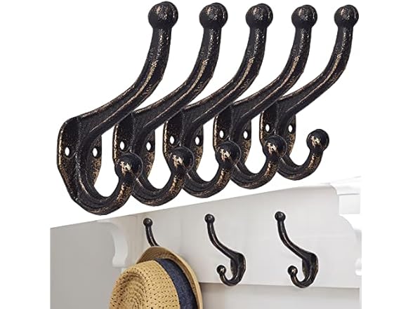 rumdraw 5-Pack Rustic Wall Hooks