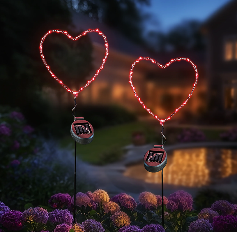 Touch Of ECO Solar Powered LED Garden Stake- Heart - Gallery 24