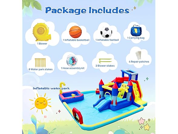 Hipicute Inflatable Waterslide Park Kit