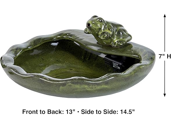 Solar Powered Ceramic Frog Water Feature