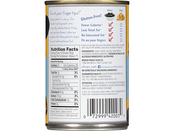 Pearls Reduced-Sodium Ripe Black Pitted Olives