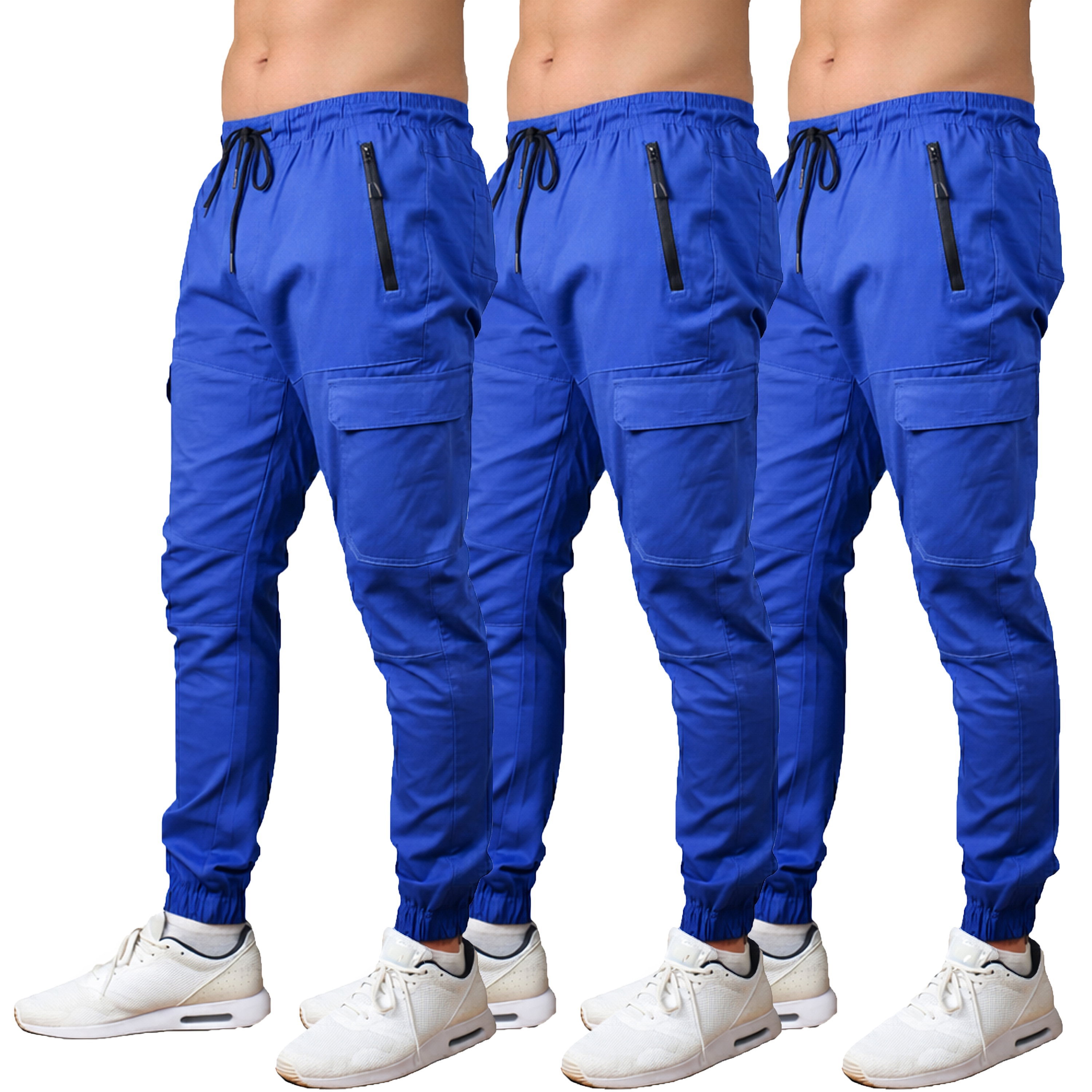 3Pk Mens Cotton Stretch Cargo Jogger - Gallery 15