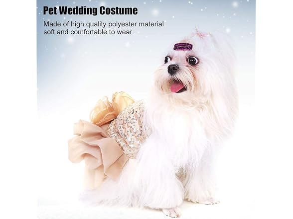 Zerodis Dog Wedding Dress Summer Sequined Pr