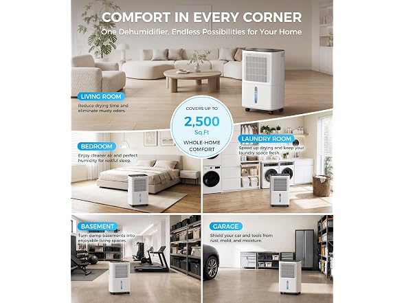 VEAGASO 36 Pint Basement Dehumidifier
