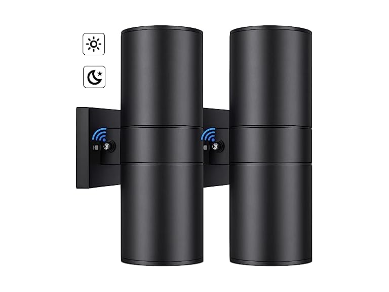 TOBUSA W6069-BK-02 2-Pack Outdoor Wall Sconces, B