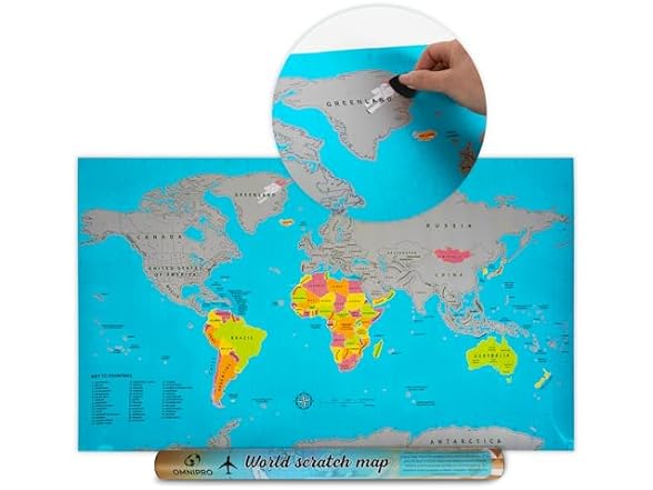 OMNIPRO Extra Large Scratch Off World Map Poster