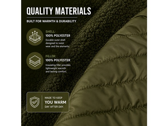 Mens Sherpa-Lined Hooded Puffer Jacket