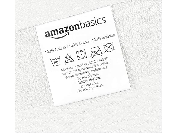 Amazon Basics Highly Absorbent Cotton Washcloths for Bathroom