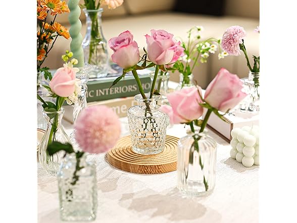 Arme 20Pcs Clear Flower Bud Vases