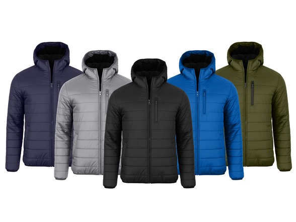 Mens Sherpa Fleece-Lined Hooded Puffer Jacket