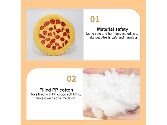 OOGIFCHE (2 Pack) Dog Toy Pizza Plush