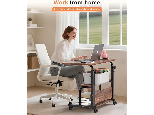QZMDSM 32in Rolling Desk on Wheels
