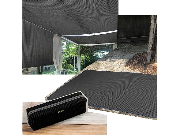 VIZALO 600D Polyester Fabric 58" Wide,Black, Grid Emboss