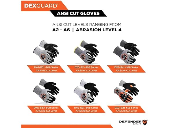 DEXGUARD™ ANSI A2 Cut Resistant Work Glove 12pr