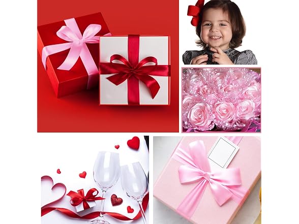 SUTOUG Pink Satin Ribbon 1 1/2 Inch x 2 Rolls