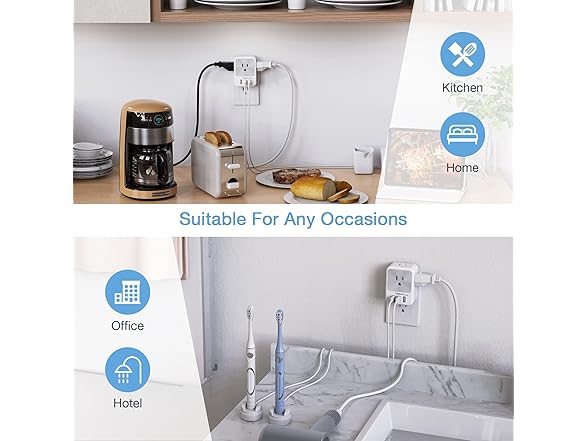 TESSAN Outlet Splitter (4 Outlets, 3 USB)