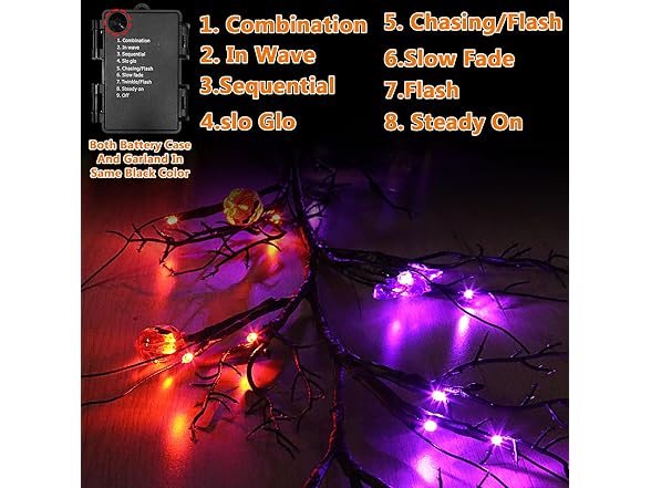 SURCVIO 6 Ft 54 LED Halloween Pumpkins and Bats