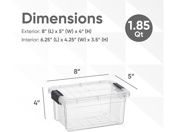 Superio Storage Bins with Lids1.85 Qt, 36 Pack