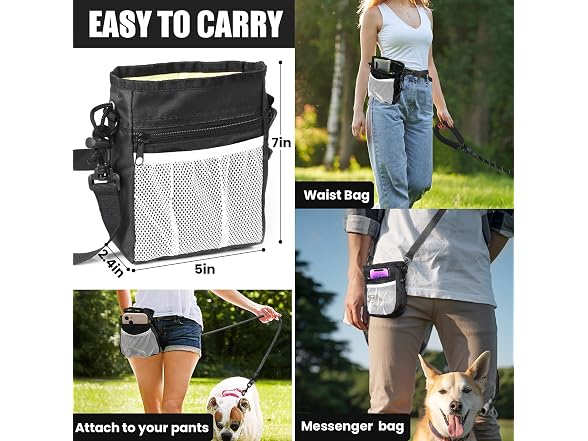5/6 Ft Dog Leash-Multifunction Dog Treat Pou