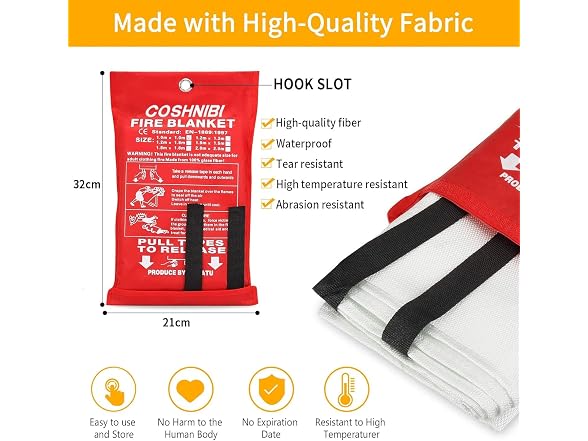 COSHNIBI Emergency Fire Blanket for Home & Kitchen