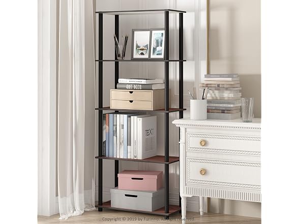 Furinno Turn-N-Tube 5-Tier Corner Cherry