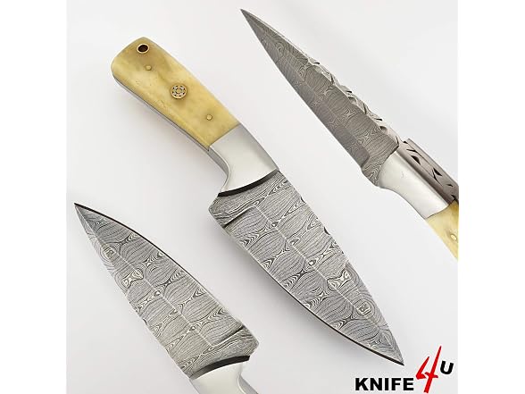 Drevni Steel GAR-120 Hunting Knife with Bone Handle