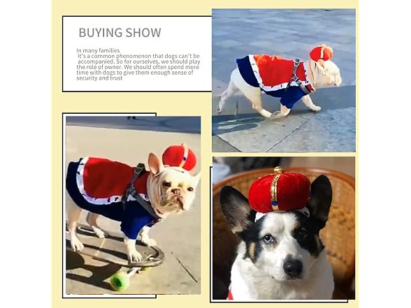 SEIS Halloween 3 Pcs Dog King Cloak Costume