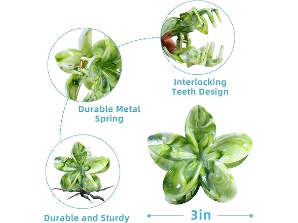 SHINLEA Flower Claw Clips, 4PCS Hawaiian Plumeria