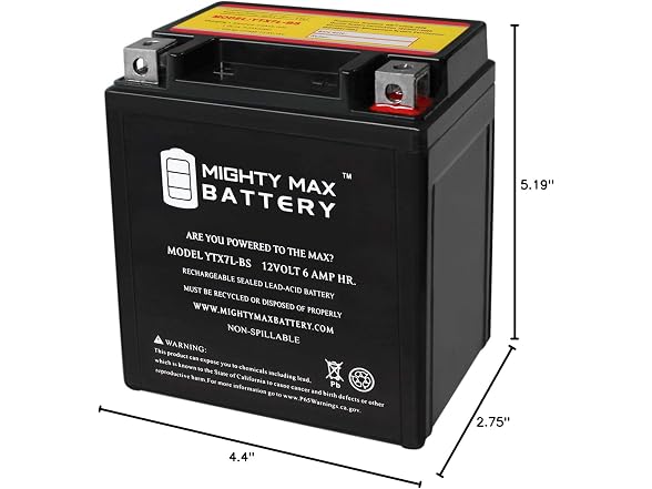 Mighty Max Battery Mighty Max Battery YTX7L-BS 12V 6AH