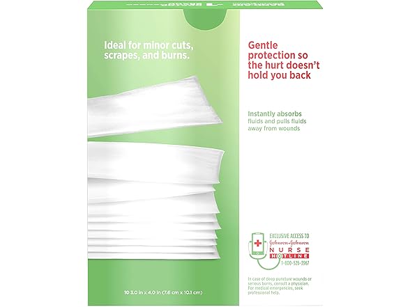 Johnson & Johnson Band-Aid Nonstick Pads 3X4, 10ct