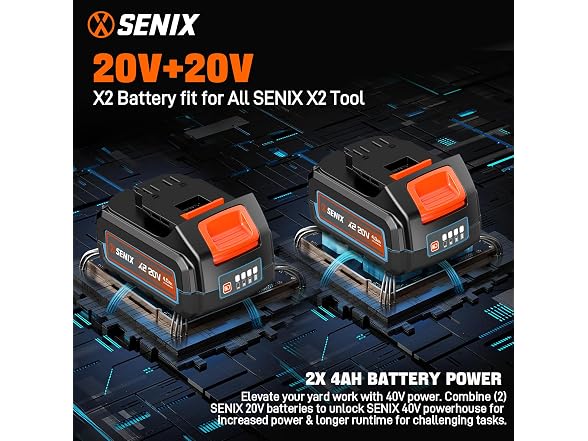 SENIX 40-volt Battery Handheld Leaf Blower