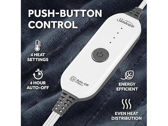 Sunbeam Heated Throw Blue 50x60