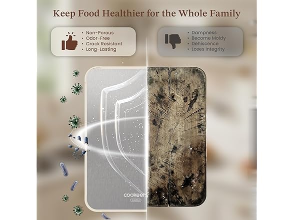 COOKEERS Stainless Steel Cutting Board